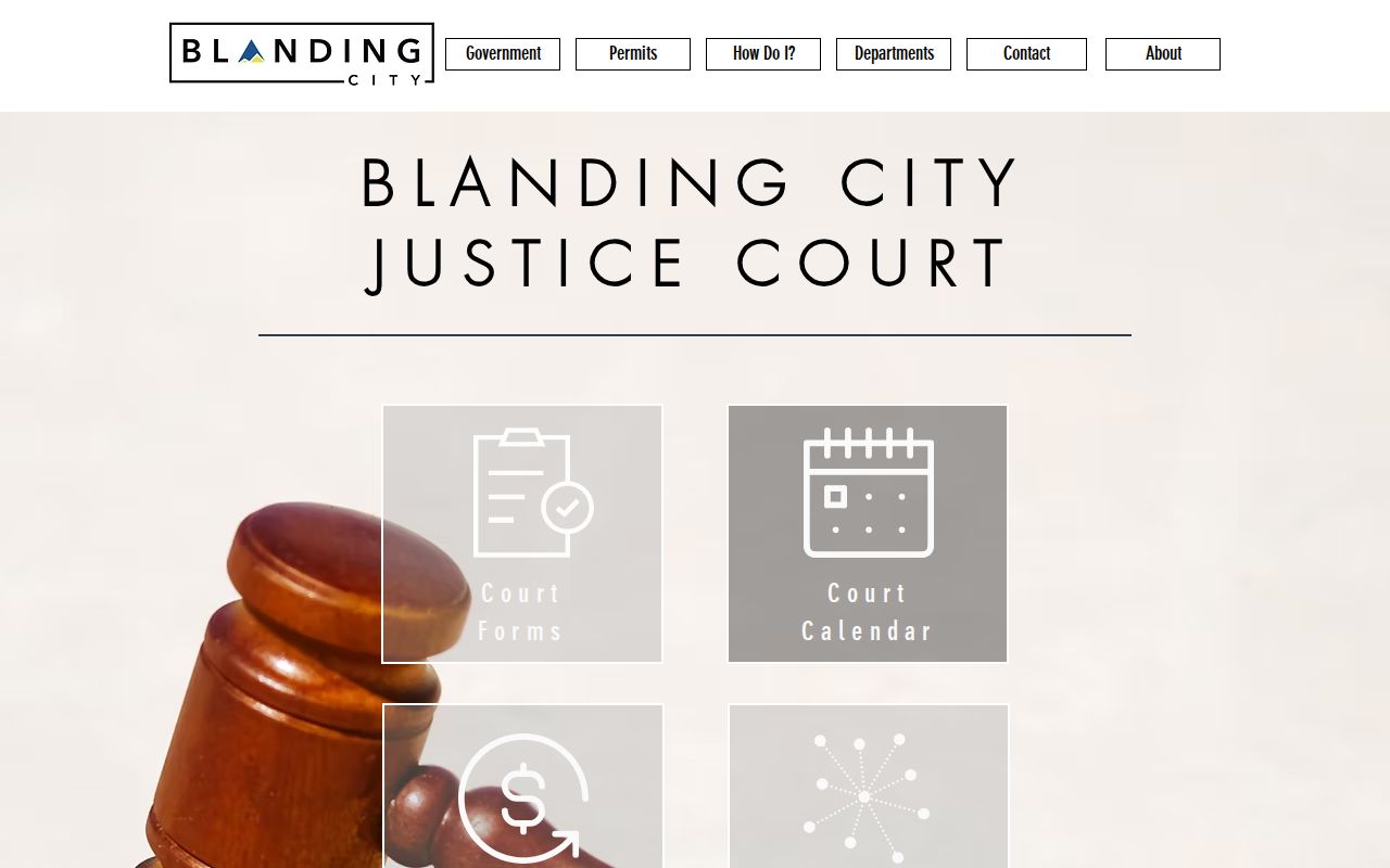 Blanding criminal records access through the Blanding Justice Court page