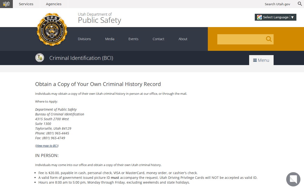 San Juan County criminal history BCI self-review instructions