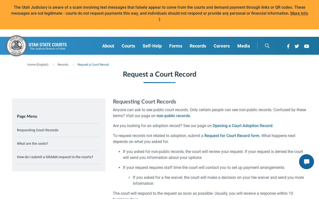 San Juan County criminal court case record request instructions