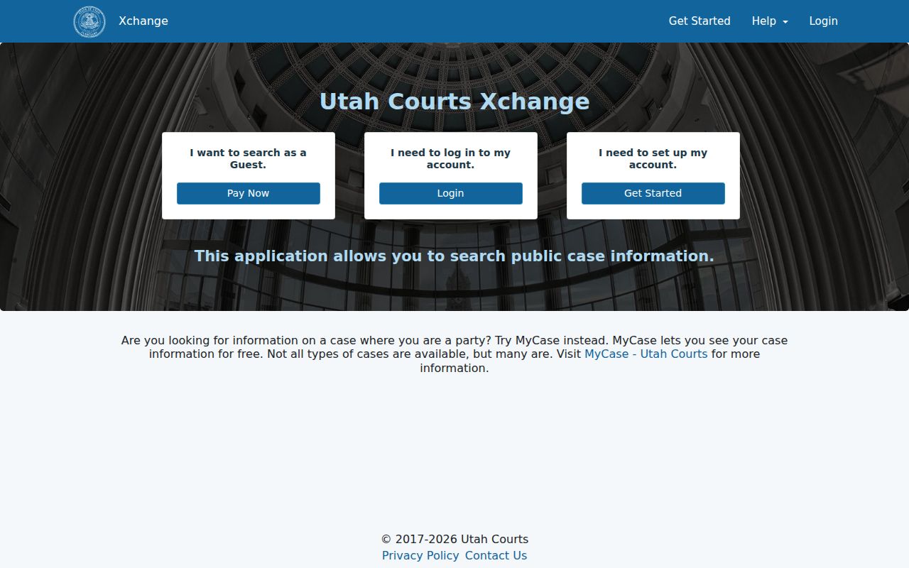 San Juan County criminal court case search through Utah XChange